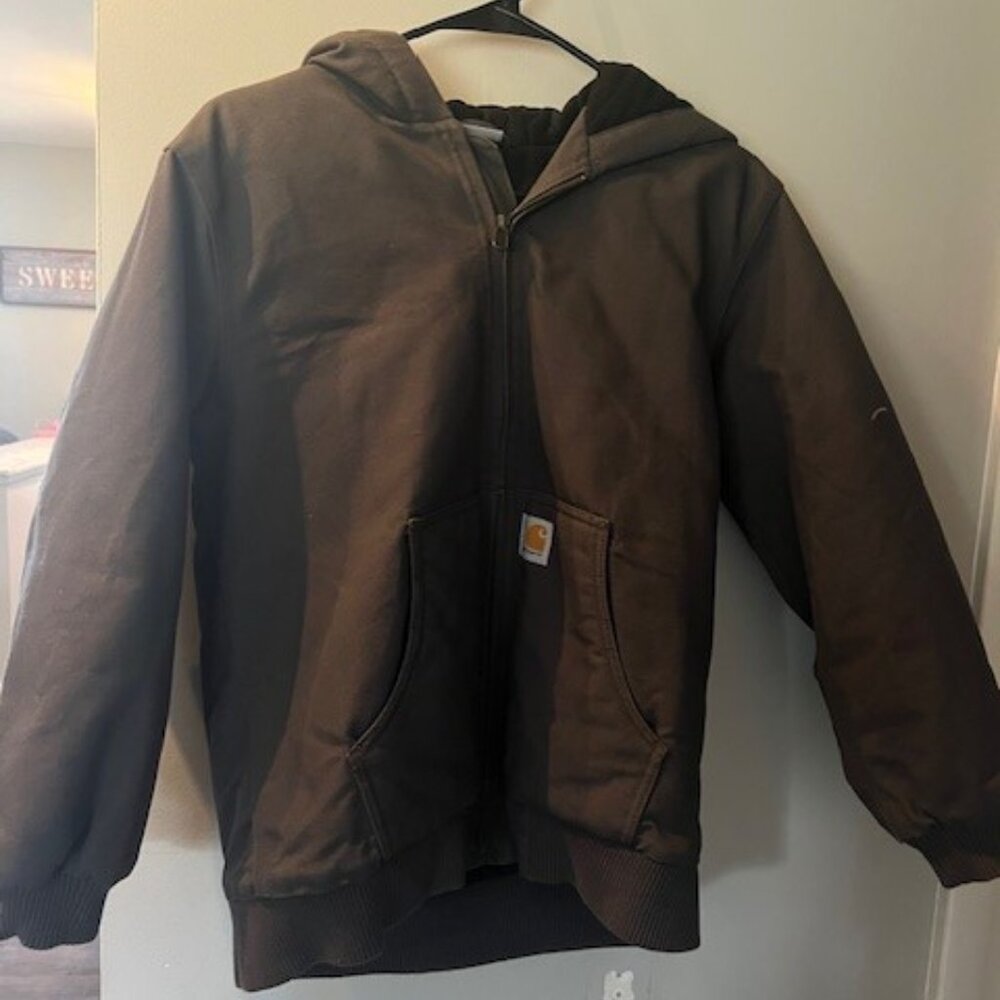 Boys Youth Carhartt Flannel Quilt lined Coat- Large (14-16)